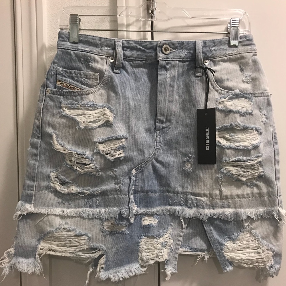 Diesel women’s denim mini skirt DE-MIXY - Picture 5 of 6